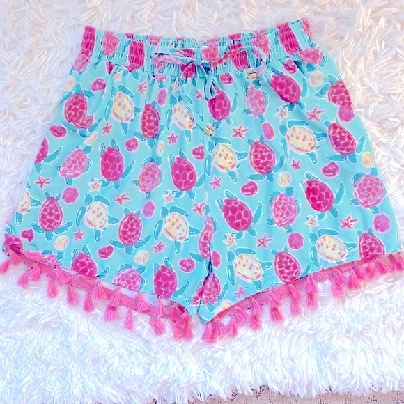 Simply Southern Pants - Simply Southern Turtle Tassel Trim Shorts